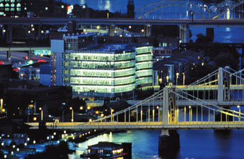 Alcoa's Corporate Center on the North Shore riverfront, built in 1998, used many design elements that are now standard practice in green building.
Alcoa image used with permission.