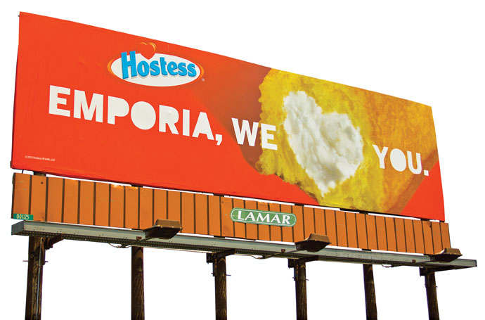 Hostess billboard along I-35 in Emporia, Kan., lets the world know ...
