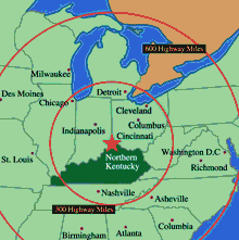 Kentucky area map
