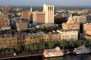 Downtown Savannah and riverfront