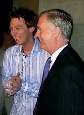 Gov. Mike Easley with Clay Aiken