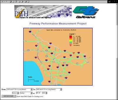 Click to visit California's PEMS website (shown)